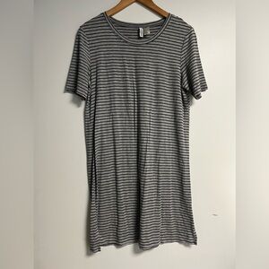 Striped Gray T-Shirt Dress